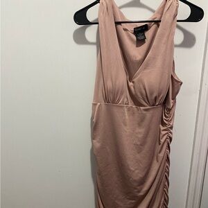 Pink ruched mini dress #partydress